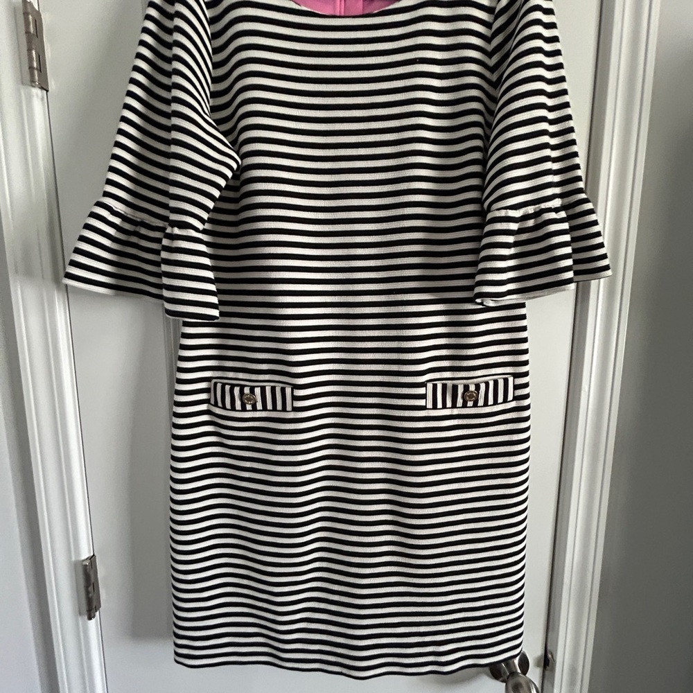 Lilly Pulitzer Alden bell sleeve stripe dress.